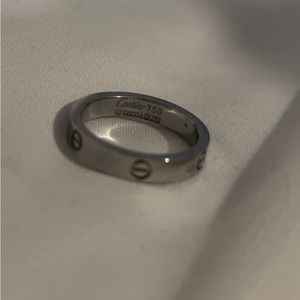 Silver love nail ring